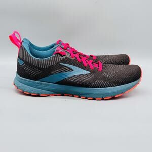 Brooks Shoes Womens 8.5 Black Blue Mesh Revel 5 Road Running Athletic Sneakers